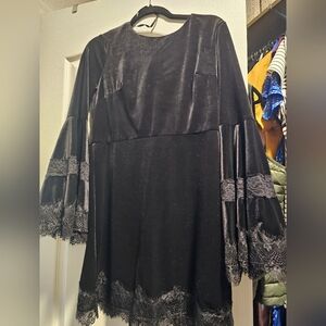 Black Velvet Goth Dress